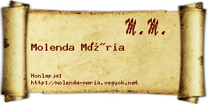 Molenda Mária névjegykártya