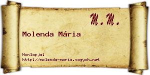 Molenda Mária névjegykártya